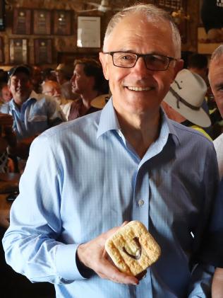 Malcolm Turnbull eats pie