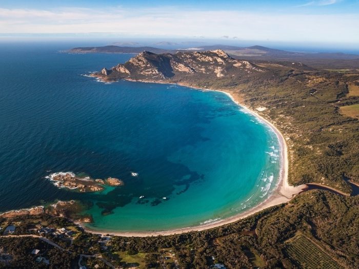Aerial Of Killiekrankie Bay, Flinders Island