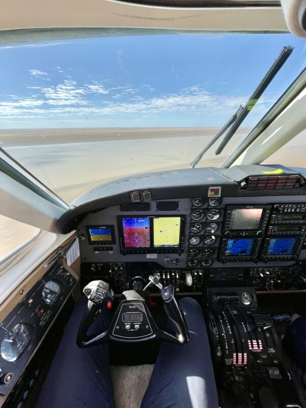King Air flying over Lake Eyre