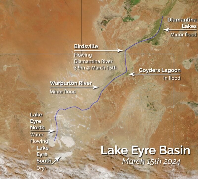 Lake Eyre Status Map March 2024